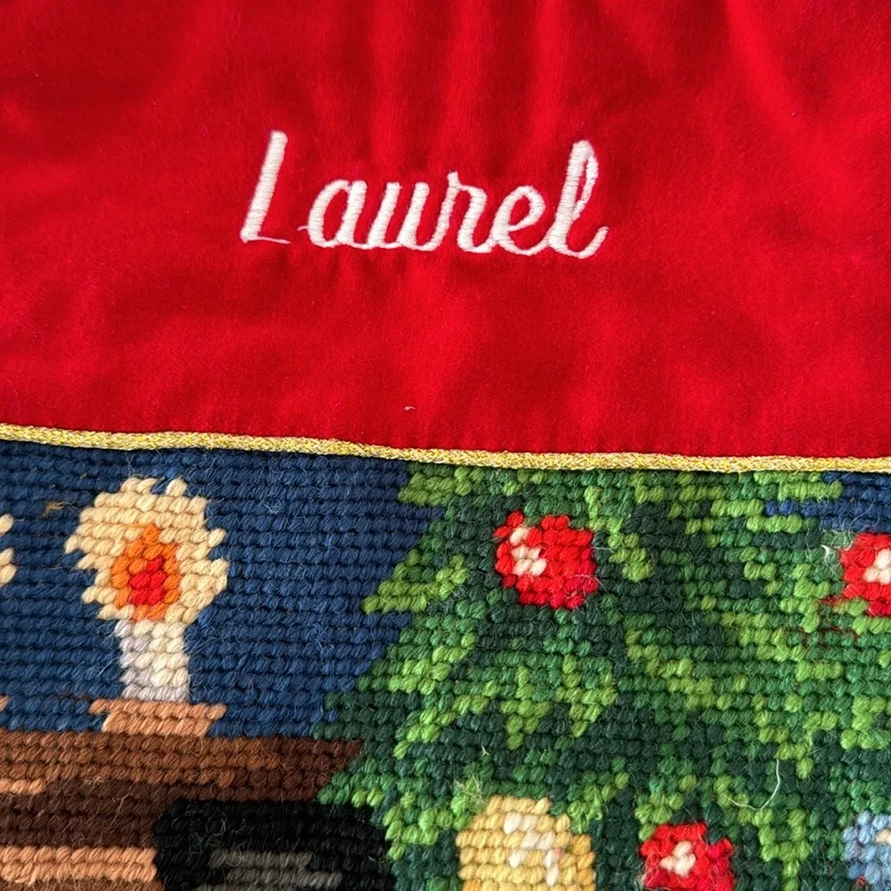 JCPenney Needlepoint Embroidered Christmas Stocking Nutcracker‎ Personalized